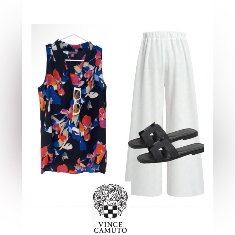 Vince Camuto abstract sleeveless top Xs pit 18”